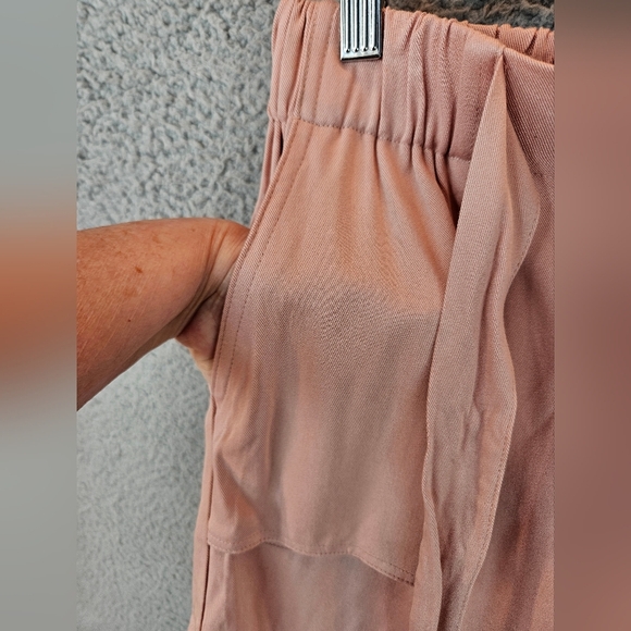 Frye Millennial Pink Womens Pull On Tie Waist Shorts Sz M Pockets Breathable - Picture 8 of 15